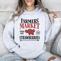 Farmers Market Fresh Strawberries Berries Farm Life Illustration Art Graphic Hoodie