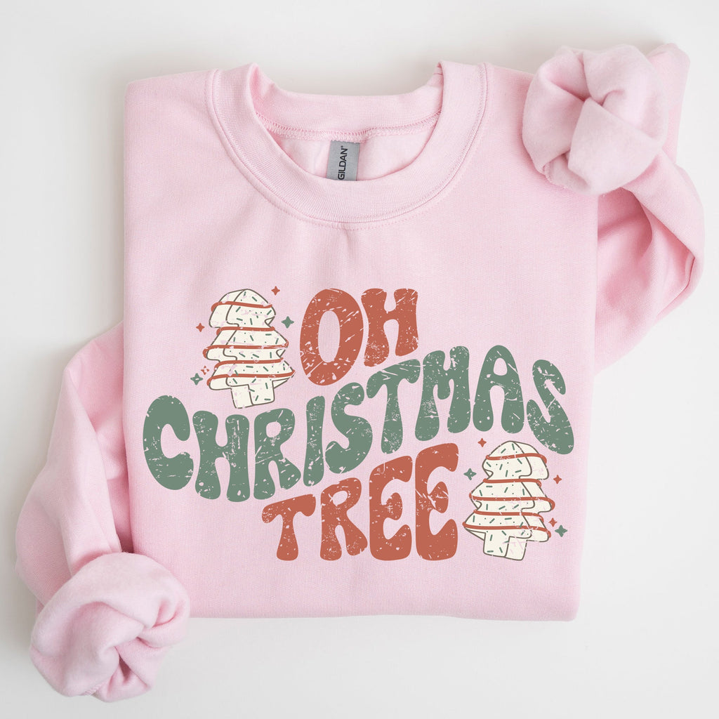 Oh Christmas Tree, Cakes, Snacks, Santa, Xmas, Winter, Festive Holiday Cheer Sweatshirt