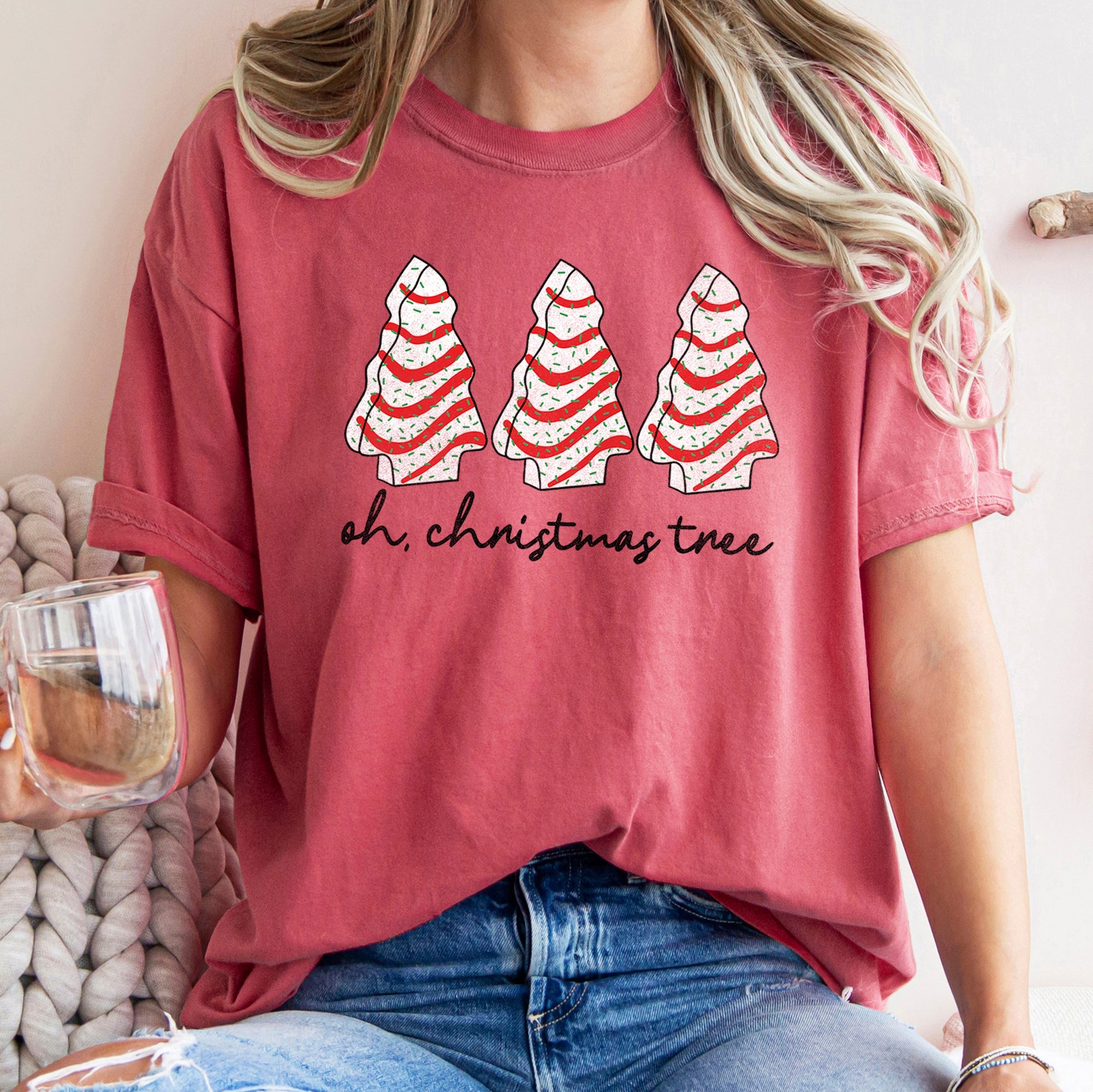 Oh Christmas Tree, Snack, Little Debbie Nostalgic Holiday Treats Comfort Colors Tee