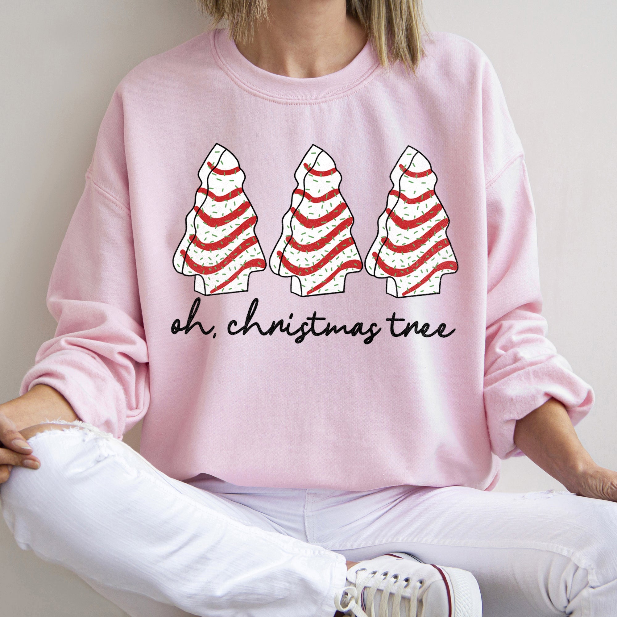 Oh Christmas Tree Snack Little Debbie Christmas Cozy Seasonal Favorite Holiday Plush Sweatshirt