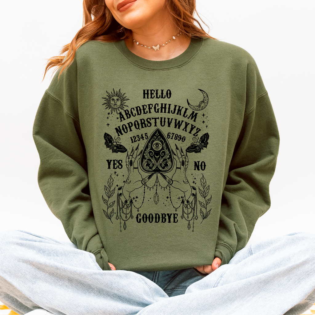 Ouija Board Spooky Tarot Halloween Witch Mystic Symbols Divination Circle Edition Sweatshirt