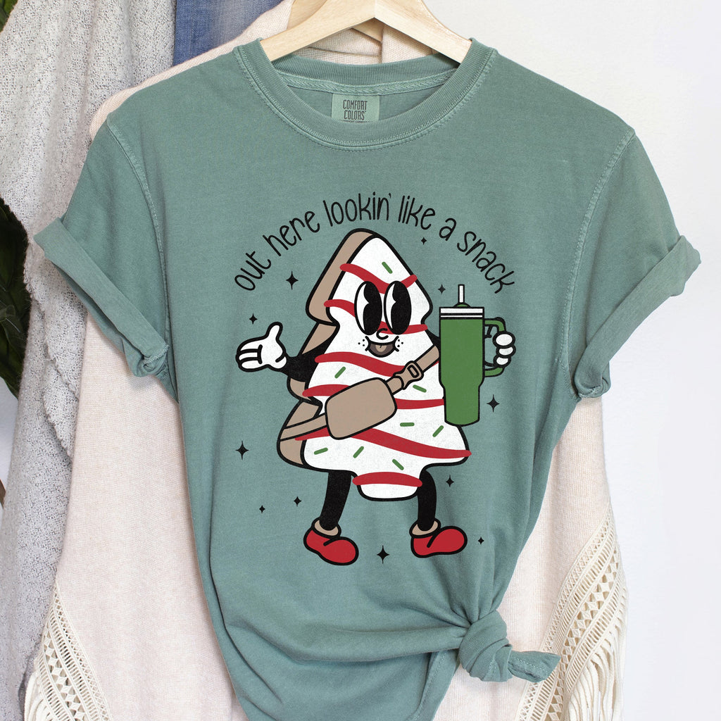 Out Here Looking Like A Snack Christmas Tree Little Debbie Bougie Comfort Colors Tee