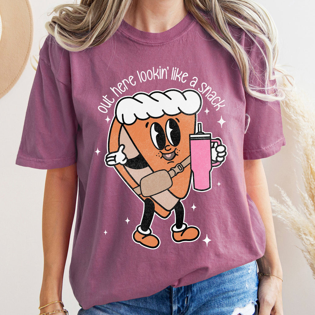 Out Here Looking Like A Snack, Pumpkin Pie Thanksgiving Bougie Little Debbie Edition Comfort Colors Tee