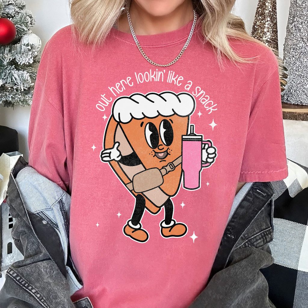 Out Here Looking Like A Snack, Pumpkin Pie Thanksgiving Bougie Little Debbie Edition Comfort Colors Tee