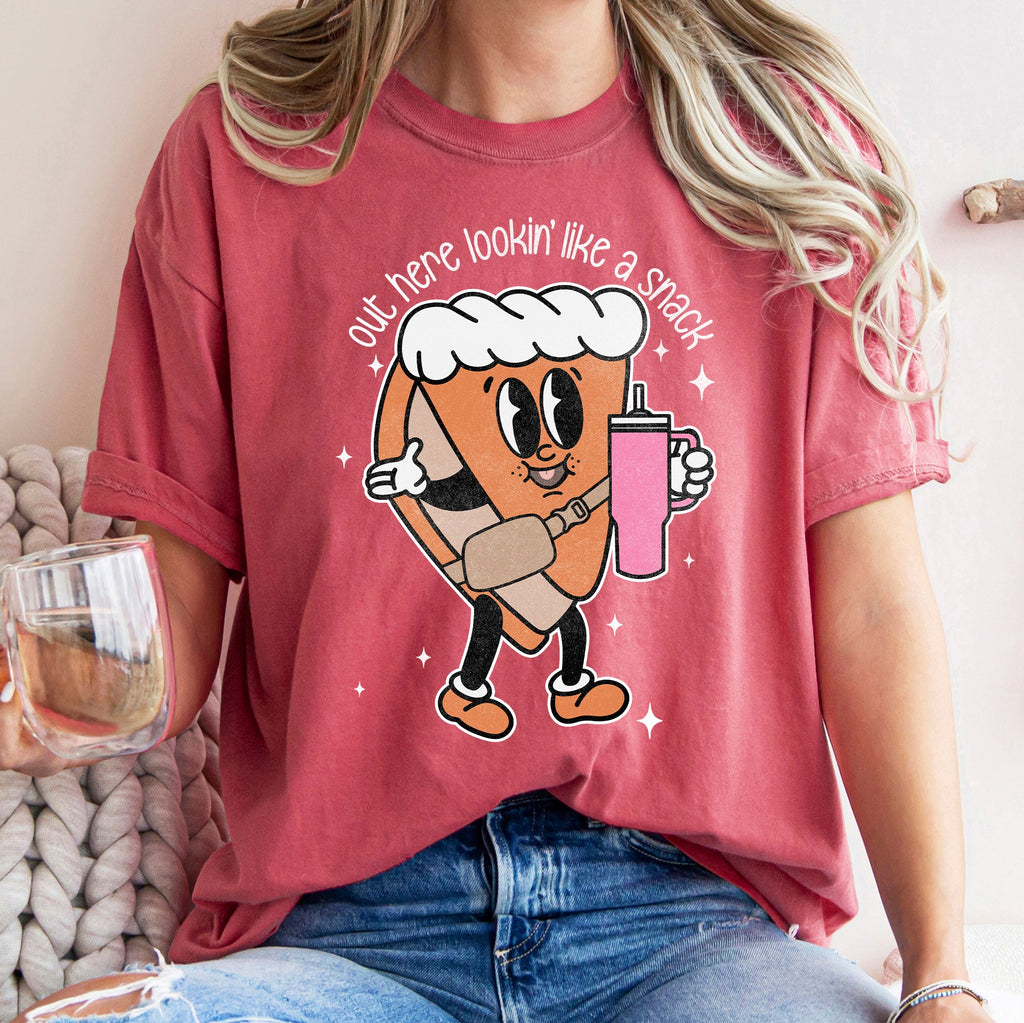 Out Here Looking Like A Snack, Pumpkin Pie Thanksgiving Bougie Little Debbie Edition Comfort Colors Tee