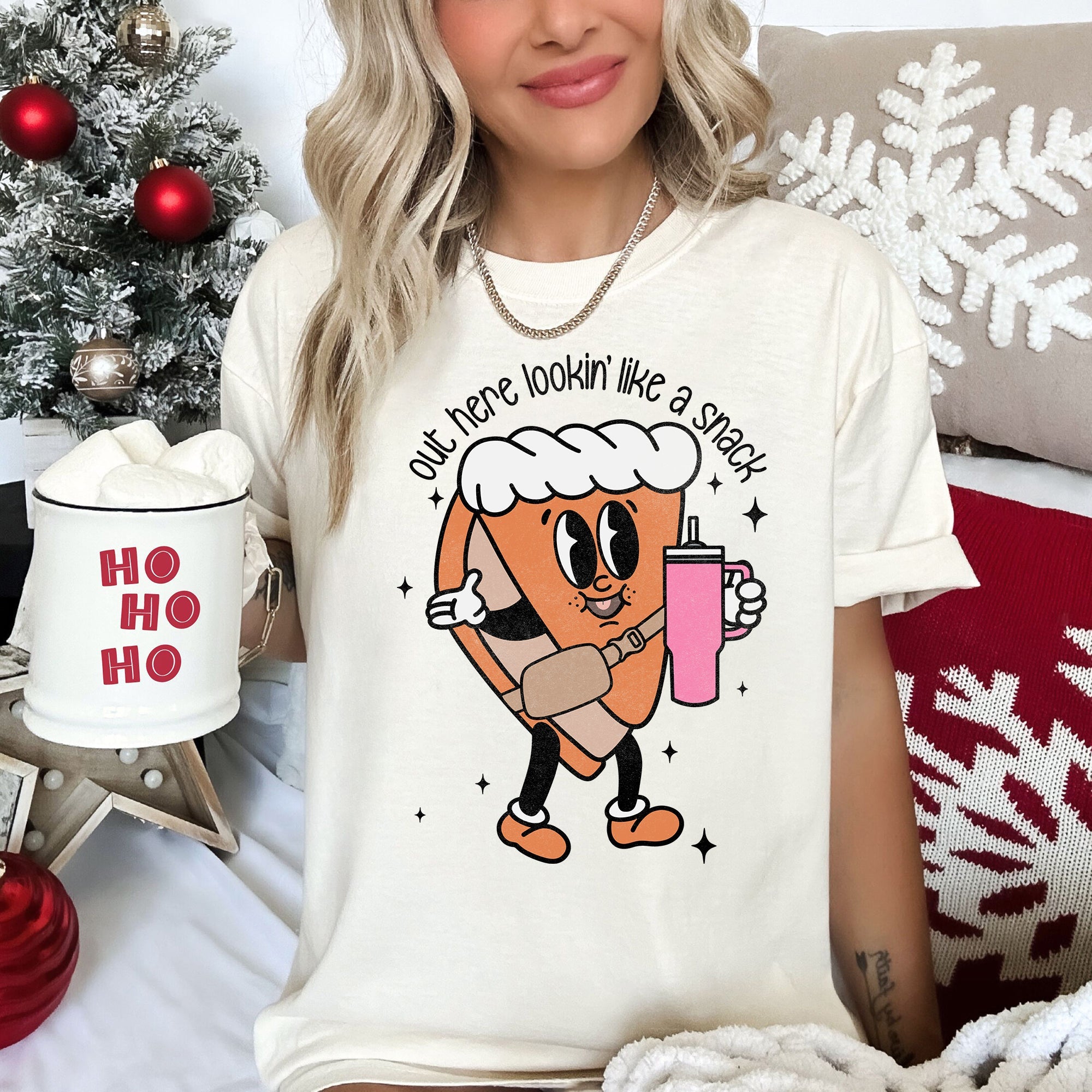 Out Here Looking Like A Snack, Pumpkin Pie Thanksgiving Bougie Little Debbie Edition Comfort Colors Tee