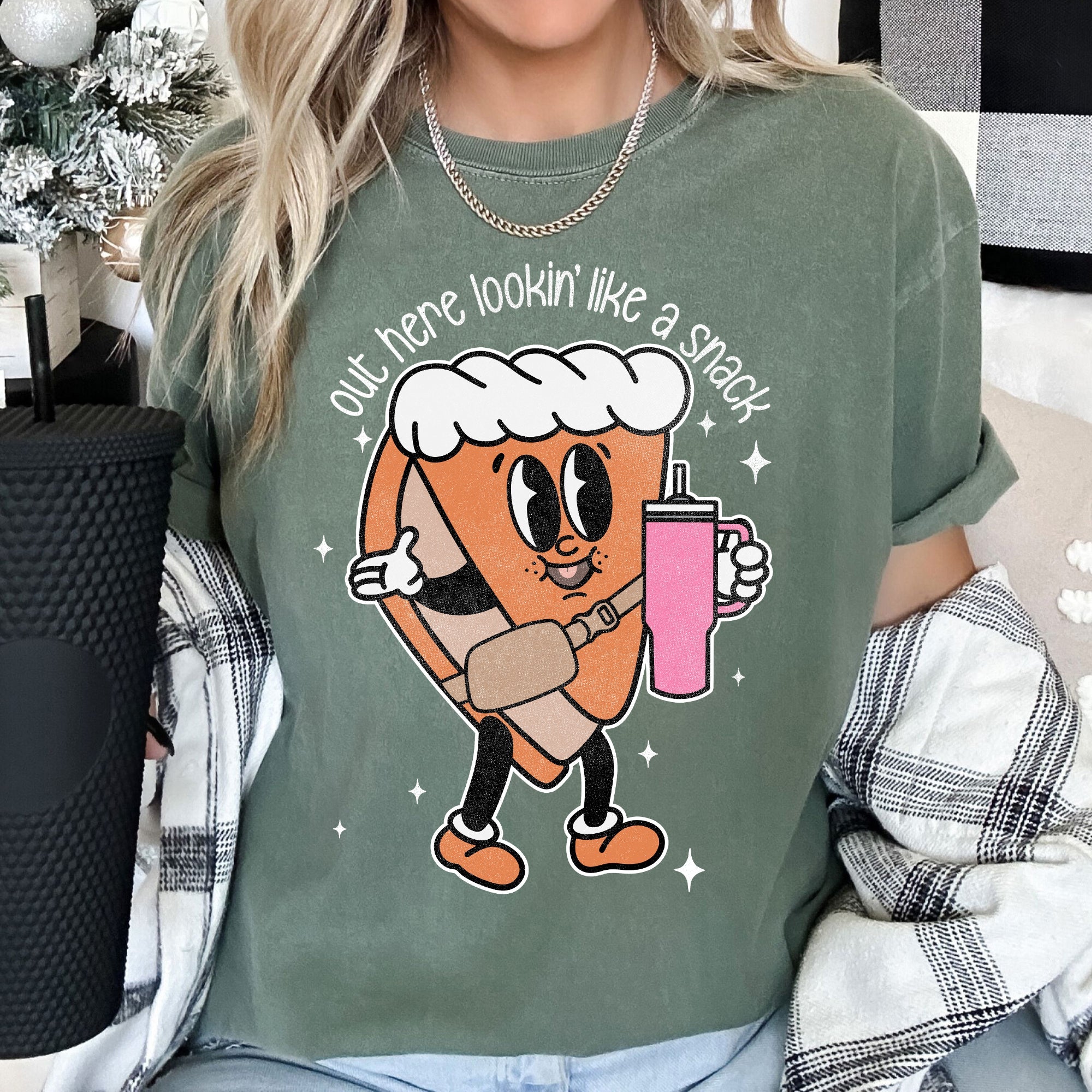 Out Here Looking Like A Snack, Pumpkin Pie Thanksgiving Bougie Little Debbie Edition Comfort Colors Tee