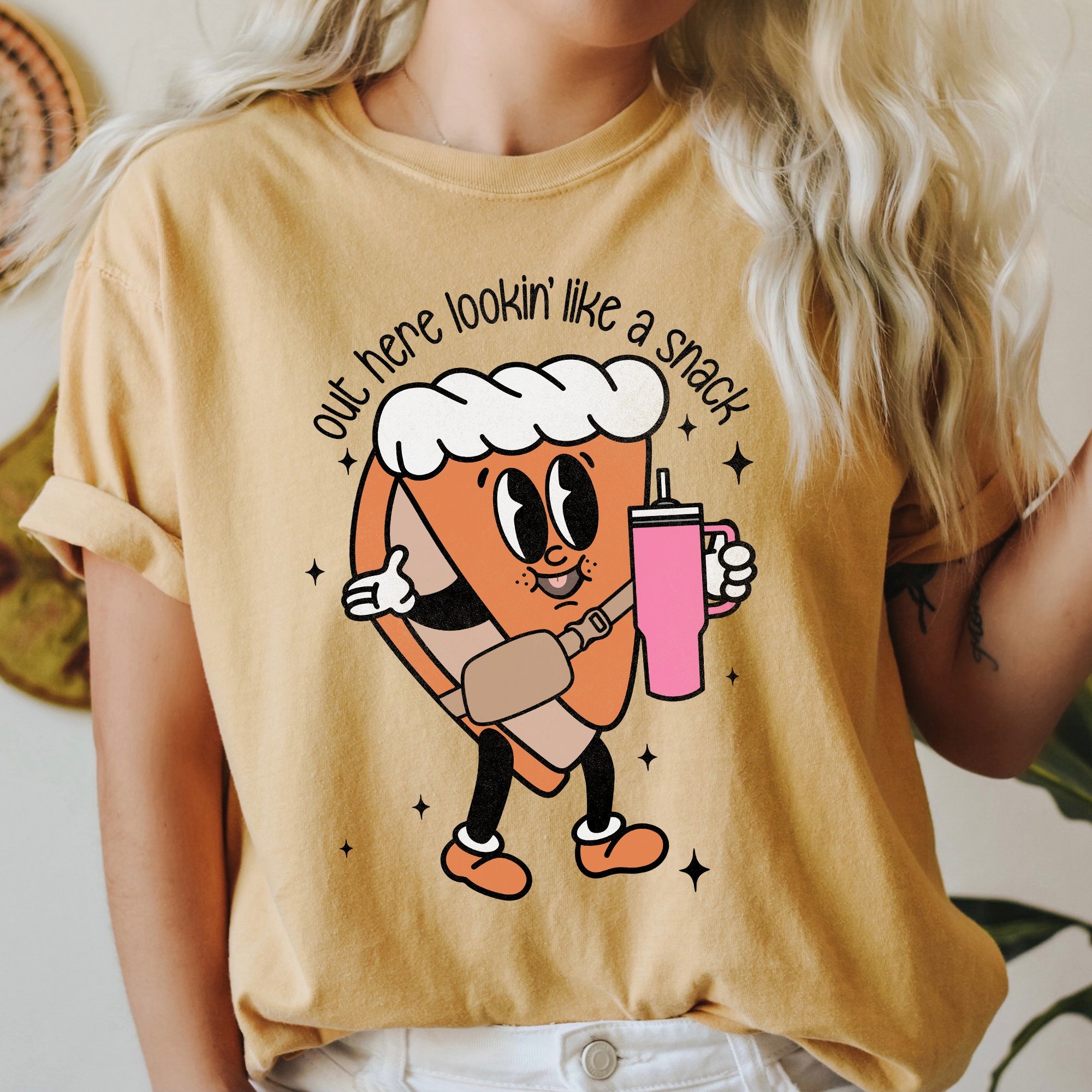 Out Here Looking Like A Snack, Pumpkin Pie Thanksgiving Bougie Little Debbie Edition Comfort Colors Tee