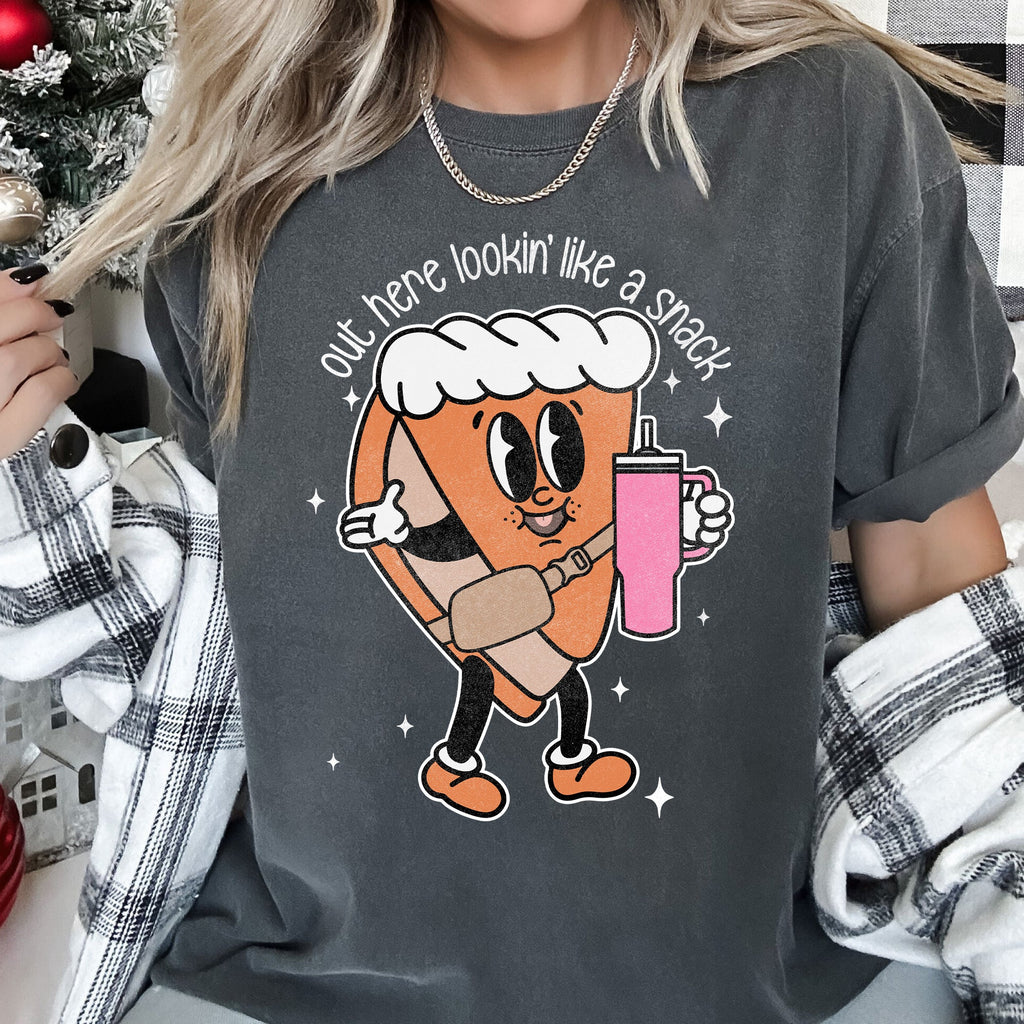 Out Here Looking Like A Snack, Pumpkin Pie Thanksgiving Bougie Little Debbie Edition Comfort Colors Tee