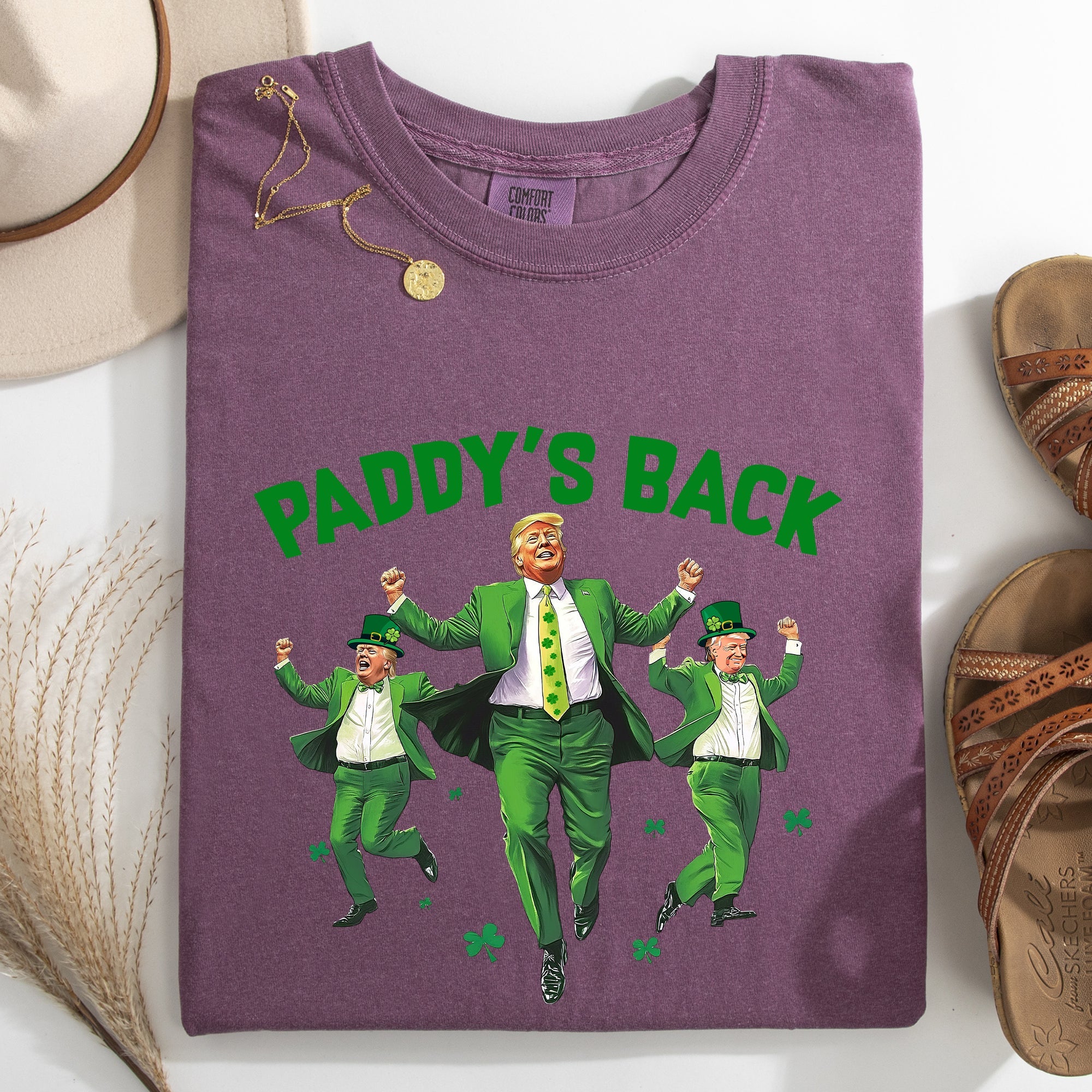 Paddy's Back Trump Politics St Patrick's Day Shamrock Clover Lucky Leprechaun Comfort Colors Tee