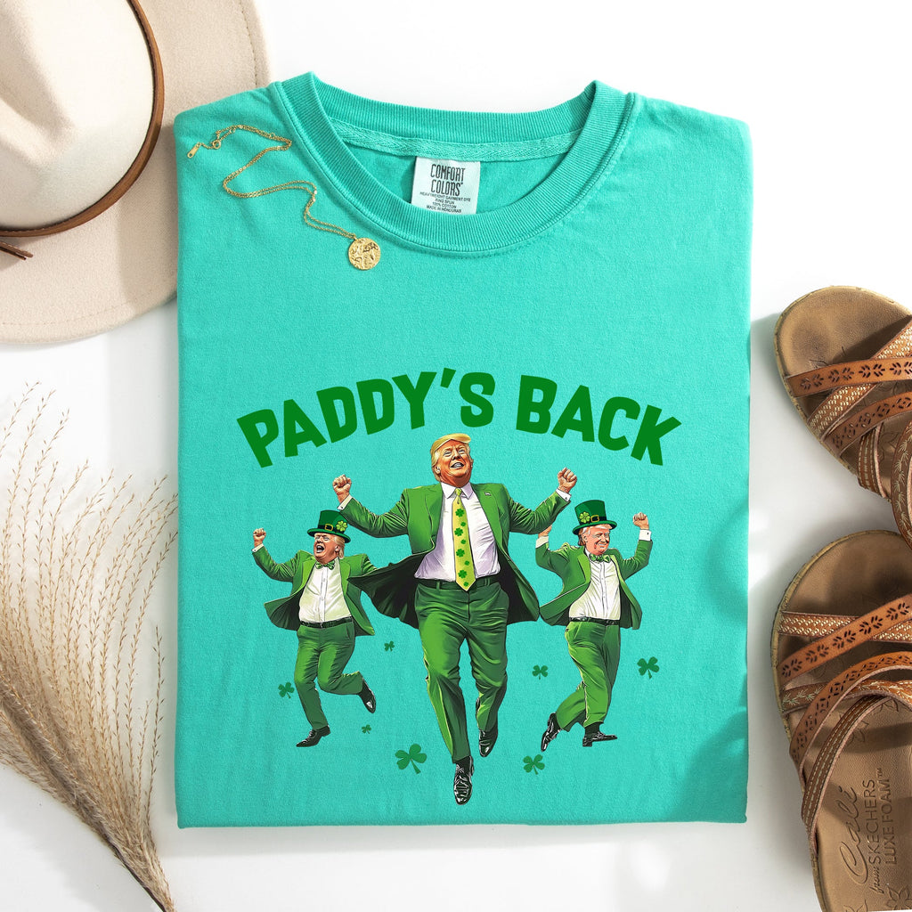 Paddy's Back Trump Politics St Patrick's Day Shamrock Clover Lucky Leprechaun Comfort Colors Tee