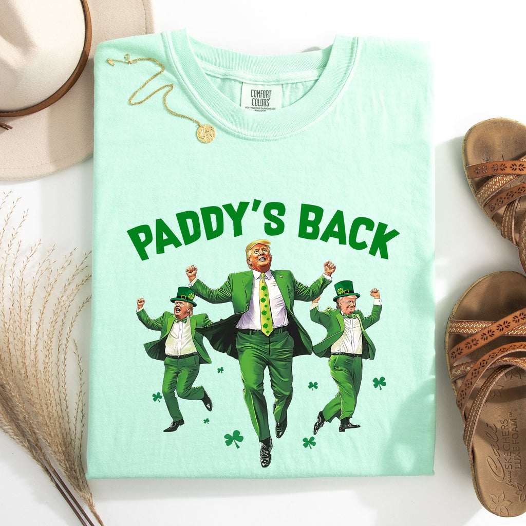 Paddy's Back Trump Politics St Patrick's Day Shamrock Clover Lucky Leprechaun Comfort Colors Tee