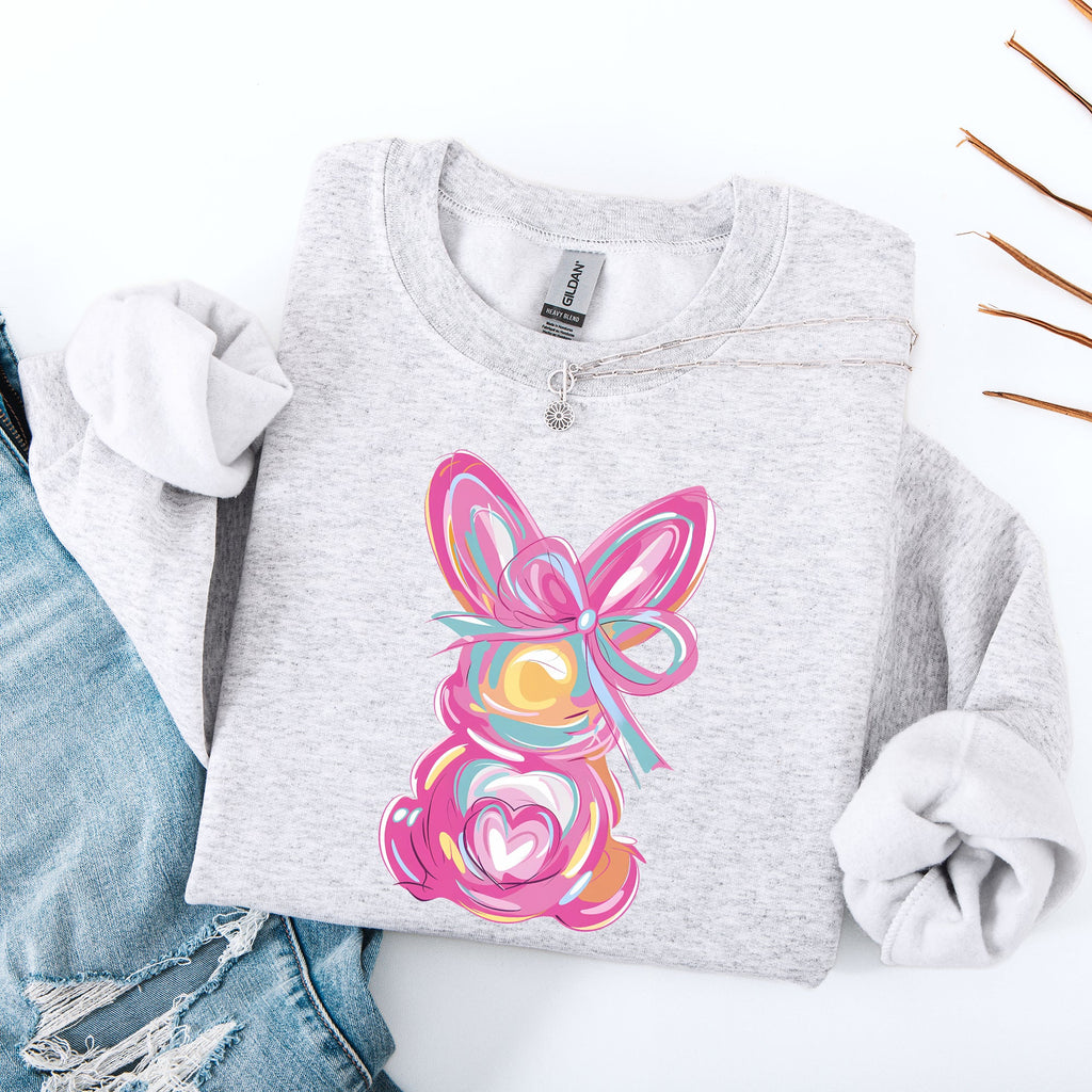 Painted Pastel Bunny Easter Jesus Rabbit Holiday Celebration Illustration Sweatshirt