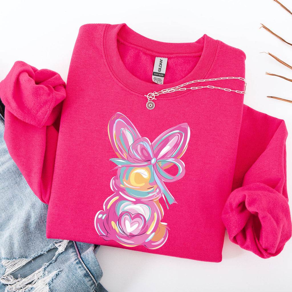 Painted Pastel Bunny Easter Jesus Rabbit Holiday Celebration Illustration Sweatshirt