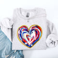 Painted Patriotic Heart Featuring America Flag Stars And Stripes USA 4th Of July Sweatshirt