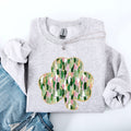 Painted Leprechaun Shamrock Scene With Faux Glitter And Lucky Festive Vibes Sweatshirt