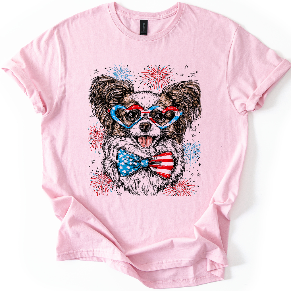 Papillon Patriotic Dog USA Flag Lover Edition For Pet Parents And Fourth Of July Enthusiasts Graphic Tee