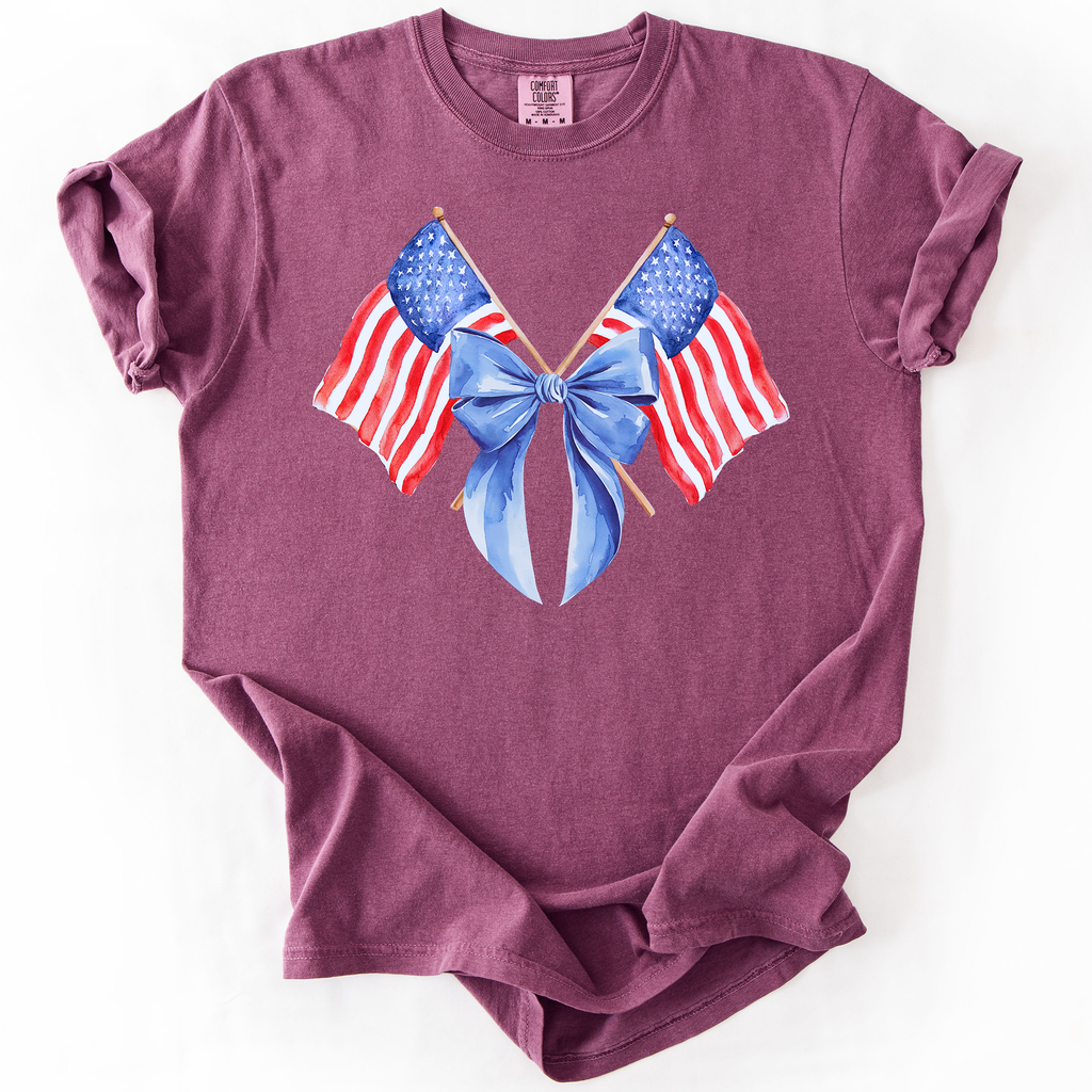 Patriotic Coquette Flags Americana USA Flag Motif For Proud Patriots And Flag Lovers Edition Comfort Colors Tee