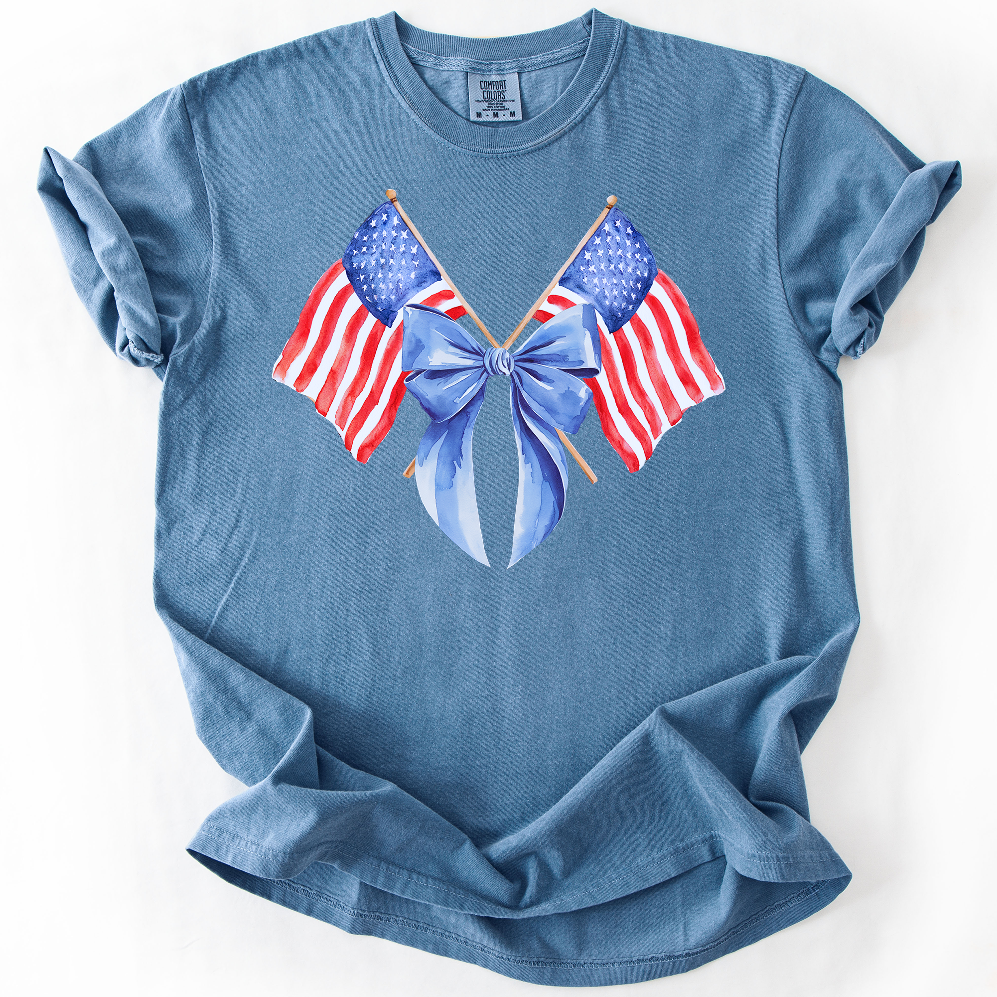 Patriotic Coquette Flags Americana USA Flag Motif For Proud Patriots And Flag Lovers Edition Comfort Colors Tee