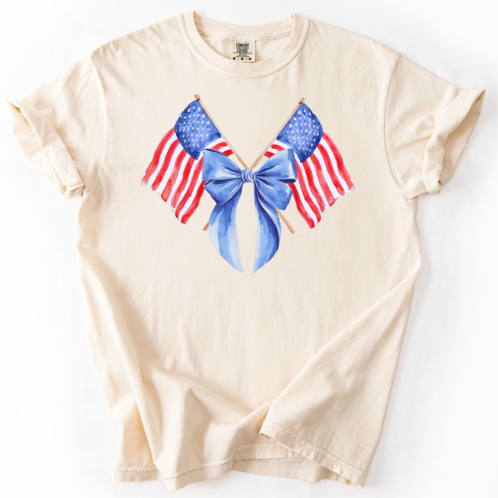Patriotic Coquette Flags Americana USA Flag Motif For Proud Patriots And Flag Lovers Edition Comfort Colors Tee