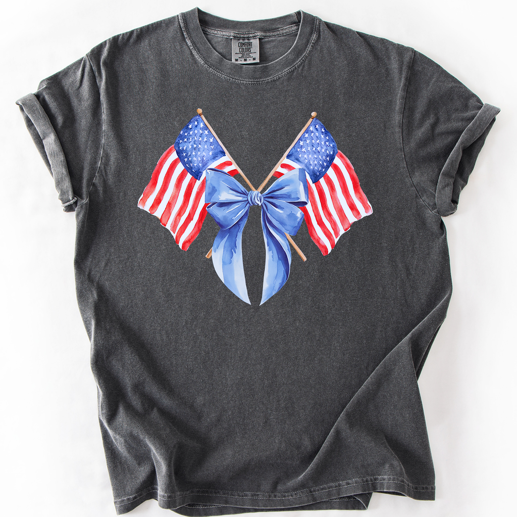 Patriotic Coquette Flags Americana USA Flag Motif For Proud Patriots And Flag Lovers Edition Comfort Colors Tee