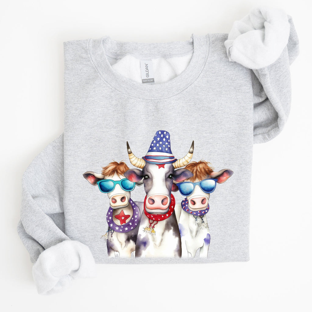 Patriotic Cows Hippie Funny 4th Of July Celebrations Edition Vintage Collectible Sweatshirt