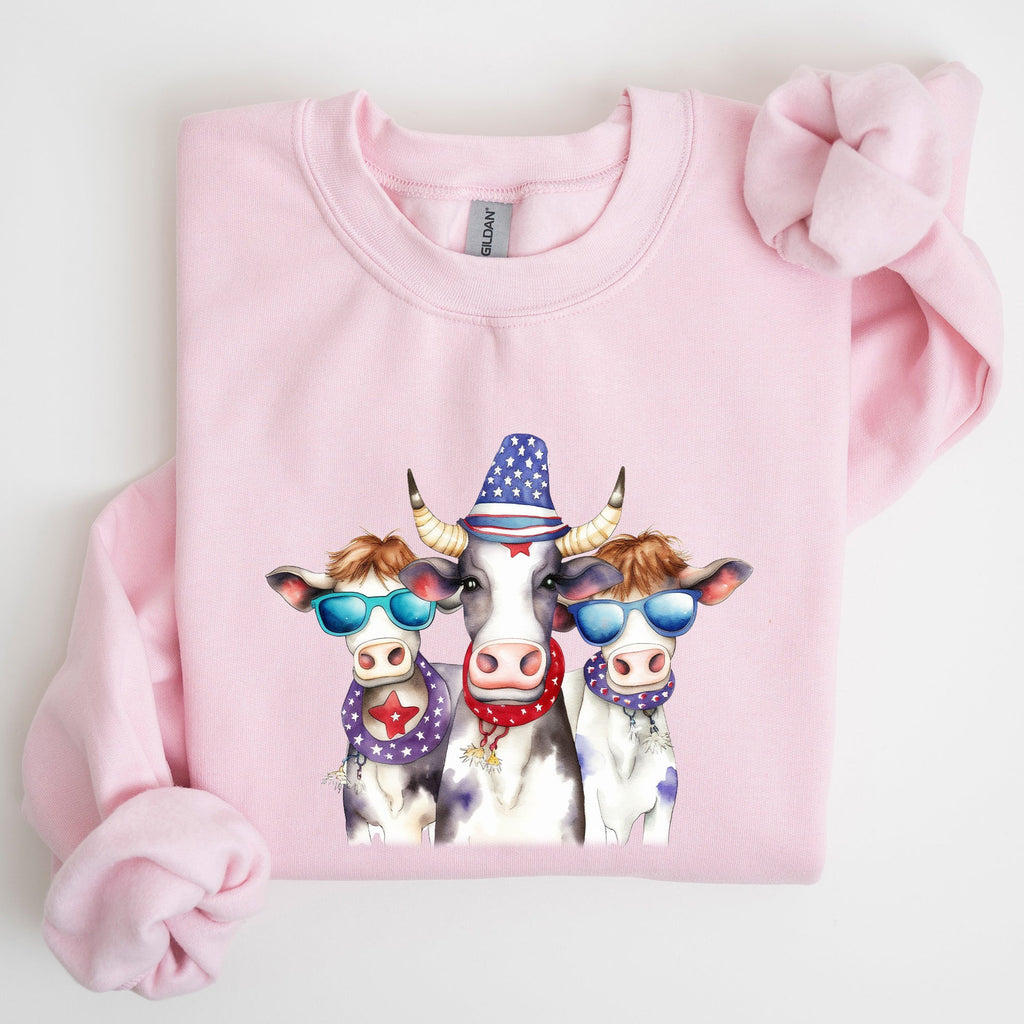 Patriotic Cows Hippie Funny 4th Of July Celebrations Edition Vintage Collectible Sweatshirt