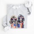 Patriotic Dogs Hippie 4th of July United States Flag Design for Pet Lovers Sweatshirt