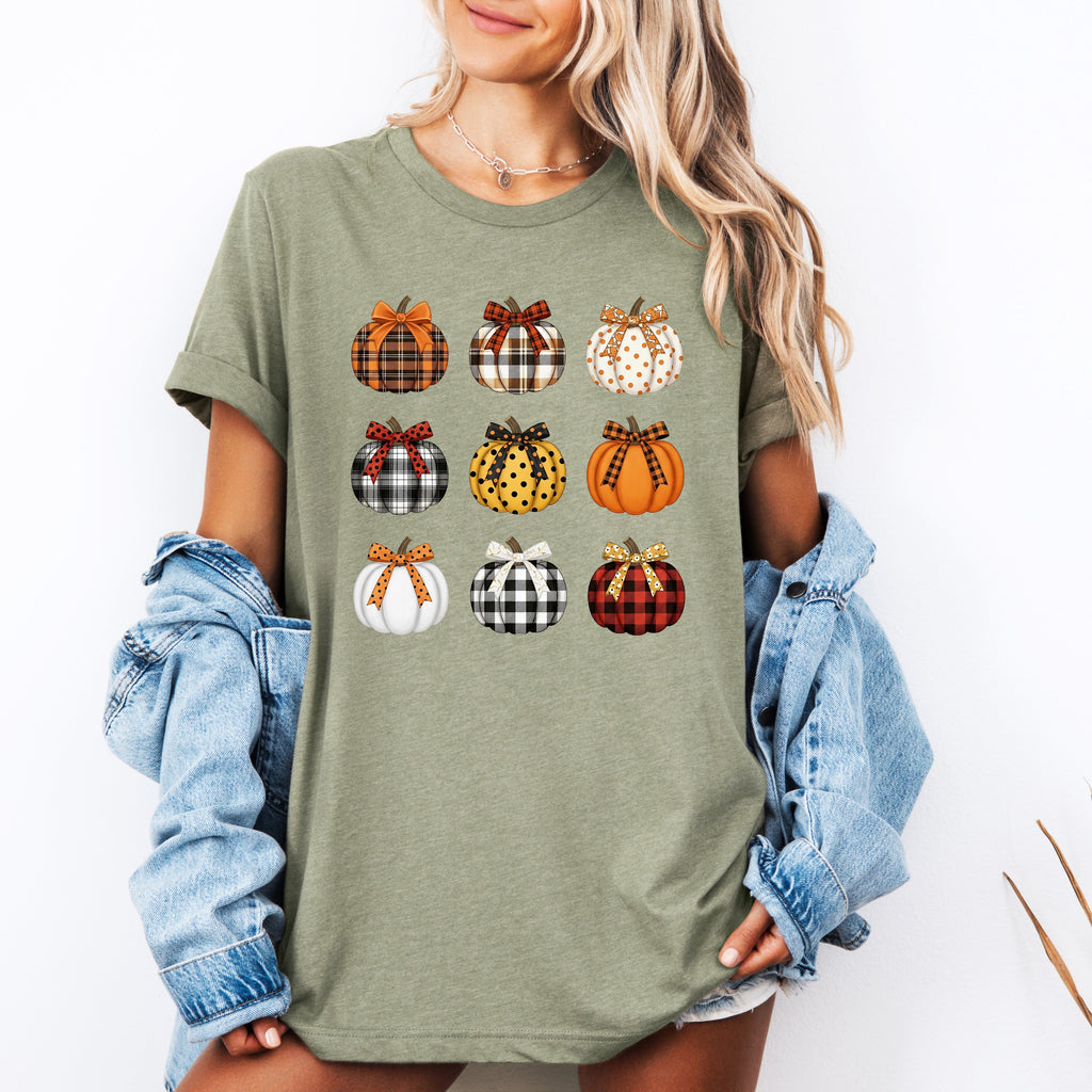 Patterned Pumpkins Classic Halloween Fall Autumn Cozy Seasonal Print Graphic Tee
