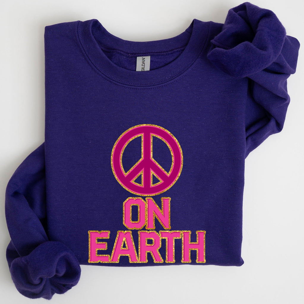 Peace On Earth Christmas Positivity Snow Santa Xmas Joyful Holiday Cheer For All Sweatshirt