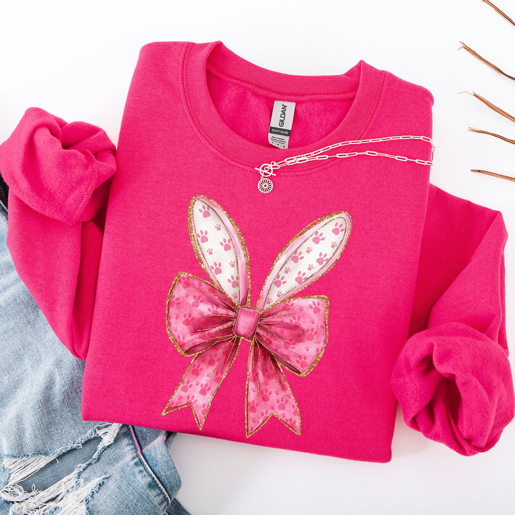 Pink Coquette Easter Bunny Jesus Rabbit Holiday Celebration Deluxe Graphic Sweatshirt