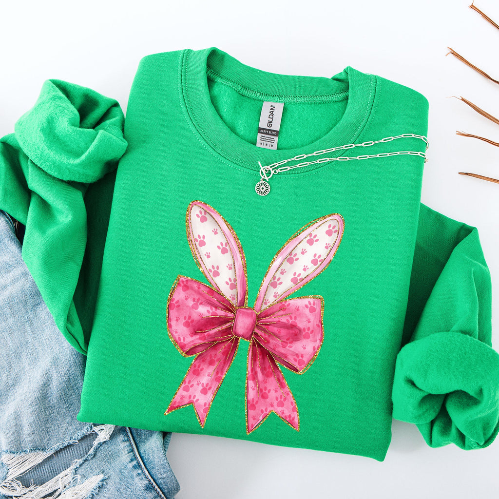 Pink Coquette Easter Bunny Jesus Rabbit Holiday Celebration Deluxe Graphic Sweatshirt