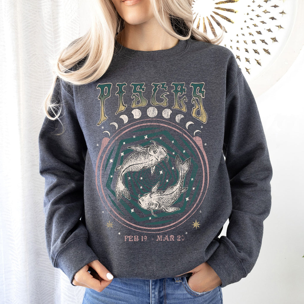 Pisces Zodiac Astrology Horoscope Celestial Sign Constellation Graphic Sweatshirt