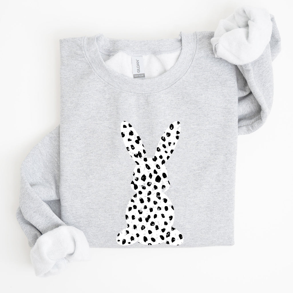 Polka Dot Easter Bunny Dalmatian Print Festive Springtime Pattern With Playful Retro Vibe Sweatshirt