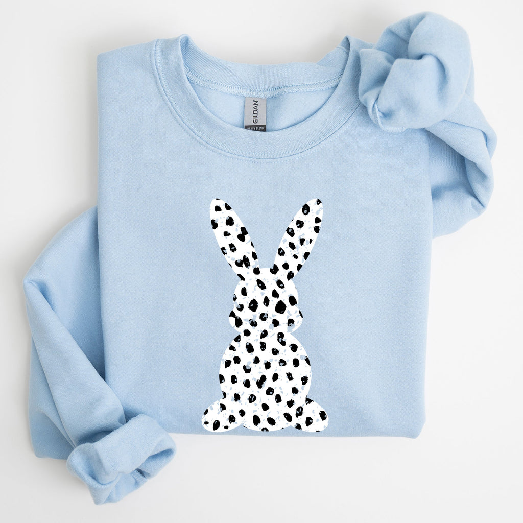Polka Dot Easter Bunny Dalmatian Print Festive Springtime Pattern With Playful Retro Vibe Sweatshirt