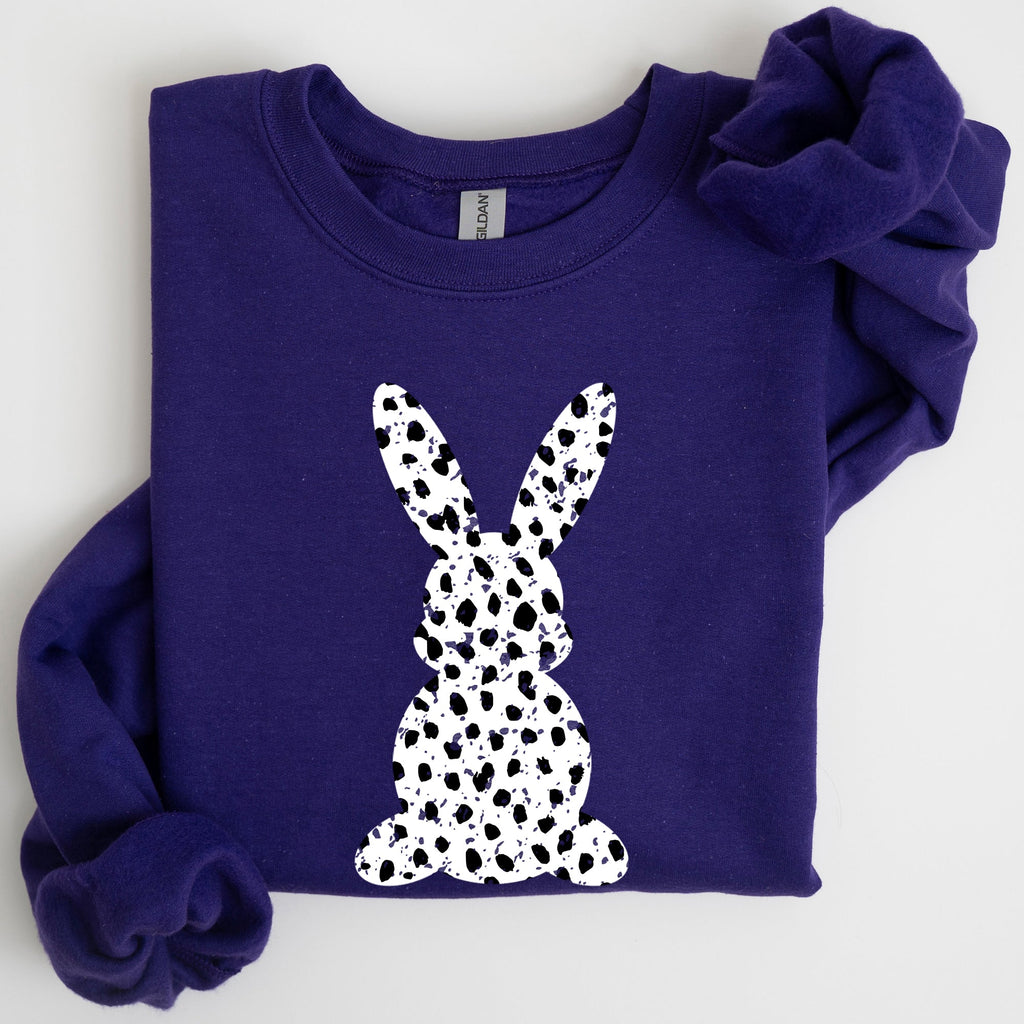 Polka Dot Easter Bunny Dalmatian Print Festive Springtime Pattern With Playful Retro Vibe Sweatshirt