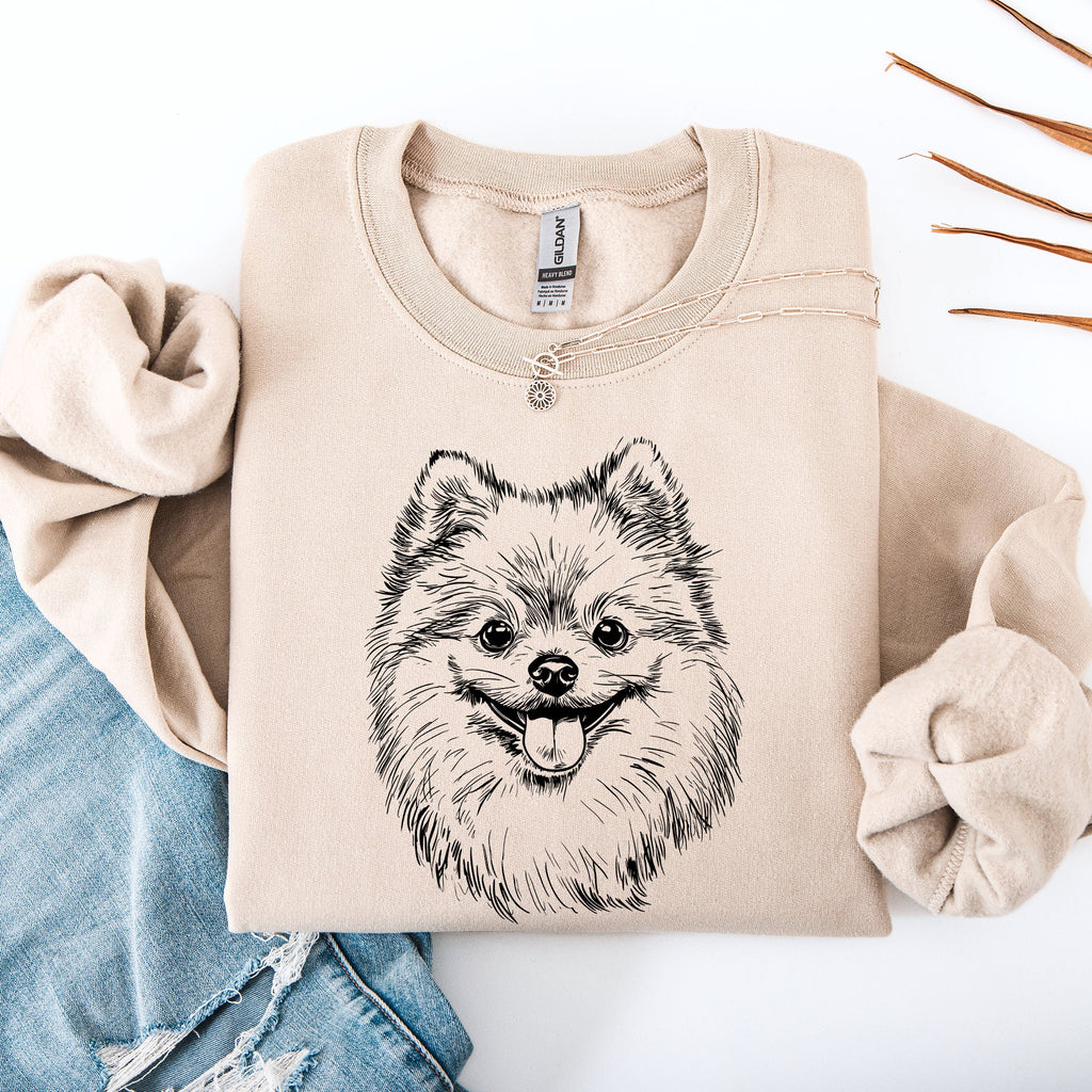 Pomeranian Dog Lover Portrait Design For Pet Parents And Dog Enthusiasts Sweatshirt