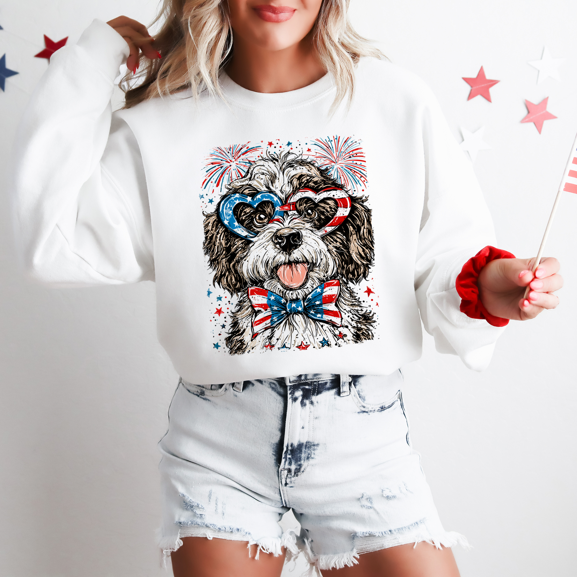 Portuguese Water Dog Patriotic USA 4th Of July Celebration For Pet Lovers Everywhere Sweatshirt