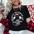 Proud Member Of The Naughty List Cat Christmas Santa Claus Edition Comfort Colors Tee