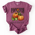 Pumpkin Patch Leopard Print Watercolor Pumpkins And Bouquet Autumn Comfort Colors Tee