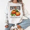 Pumpkin Patch Autumn Sunflowers Floral Motif Vintage Halloween Themed Cozy Seasonal Sweatshirt