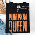 Pumpkin Queen Watercolor Leopard Print Pumpkins Bouquet Autumn Harvest Charm Comfort Colors Tee