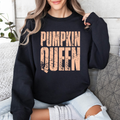 Pumpkin Queen Autumn Floral Sunflowers Harvest Cozy Knit Warm Nights Graphic Sweatshirt