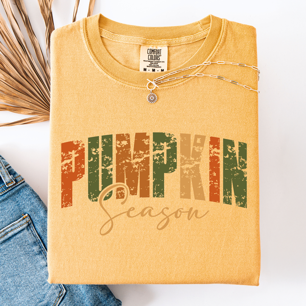 Pumpkin Season Leopard Print Pumpkins With Watercolor Bouquet Autumn Comfort Colors Tee