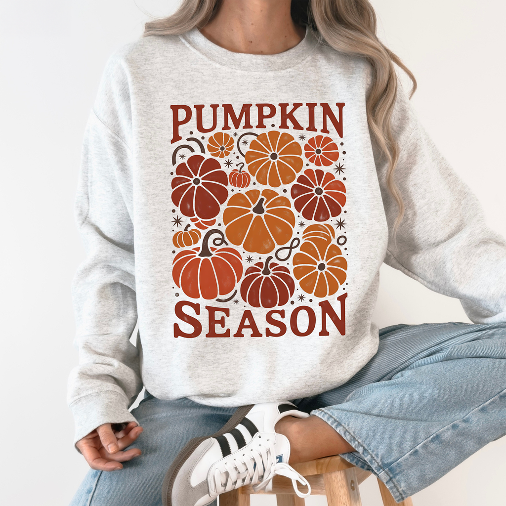 Cozy Autumn Floral Sunflower Pumpkin Motif With Autumnal Glow And Rustic Charm Sweatshirt
