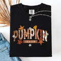 Pumpkin Season, Stars And Leaves Watercolor Autumn Scene Print Comfort Colors Tee