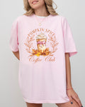 Pumpkin Spice Coffee Club Latte Girly Coquette Autumn Fall Cozy Moonlit Morning Edition Comfort Colors Tee
