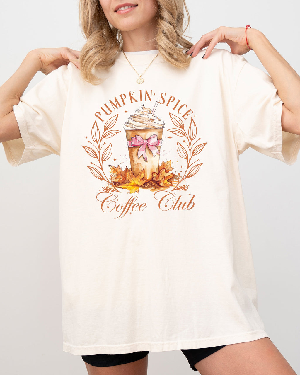 Pumpkin Spice Coffee Club Latte Girly Coquette Autumn Fall Cozy Moonlit Morning Edition Comfort Colors Tee