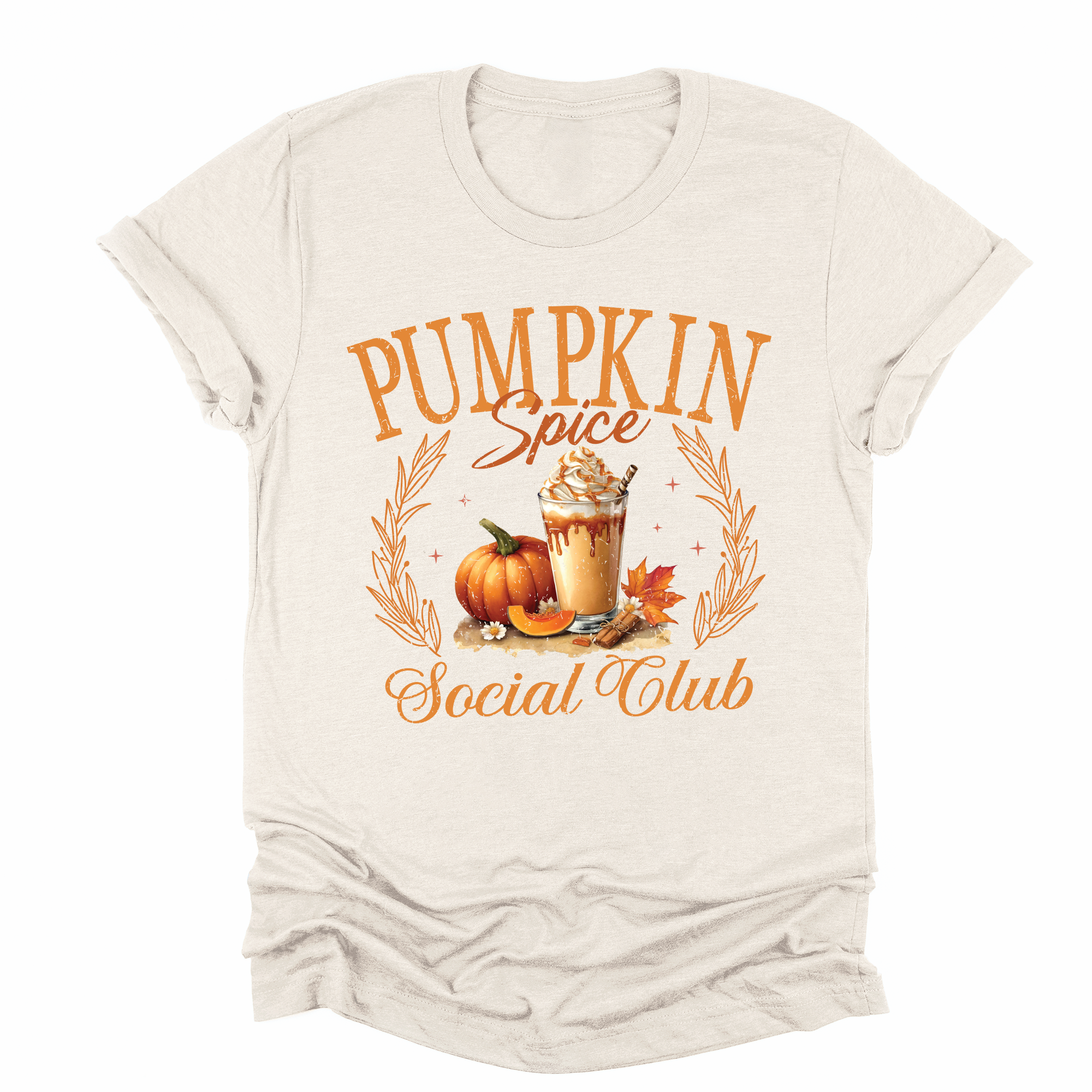 Pumpkin Spice Social Club Autumn Harvest Cozy Nostalgic Fall Moments Graphic Tee
