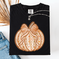 Pumpkin Faux Lace Coquette Pattern Watercolor Scene Halloween Autumn Fall Comfort Colors Tee